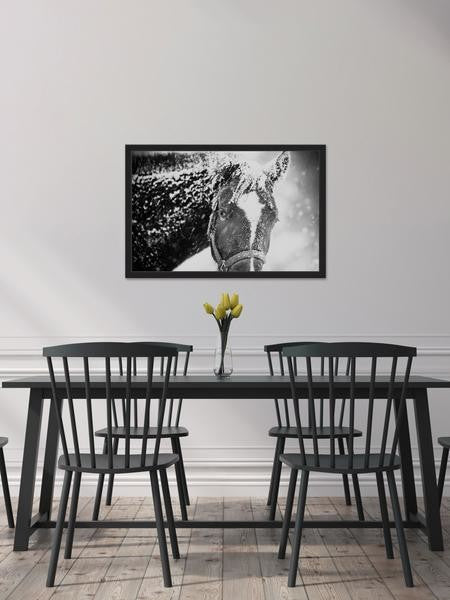 "White Horse Mask" Framed Painting Print, 36"x24"