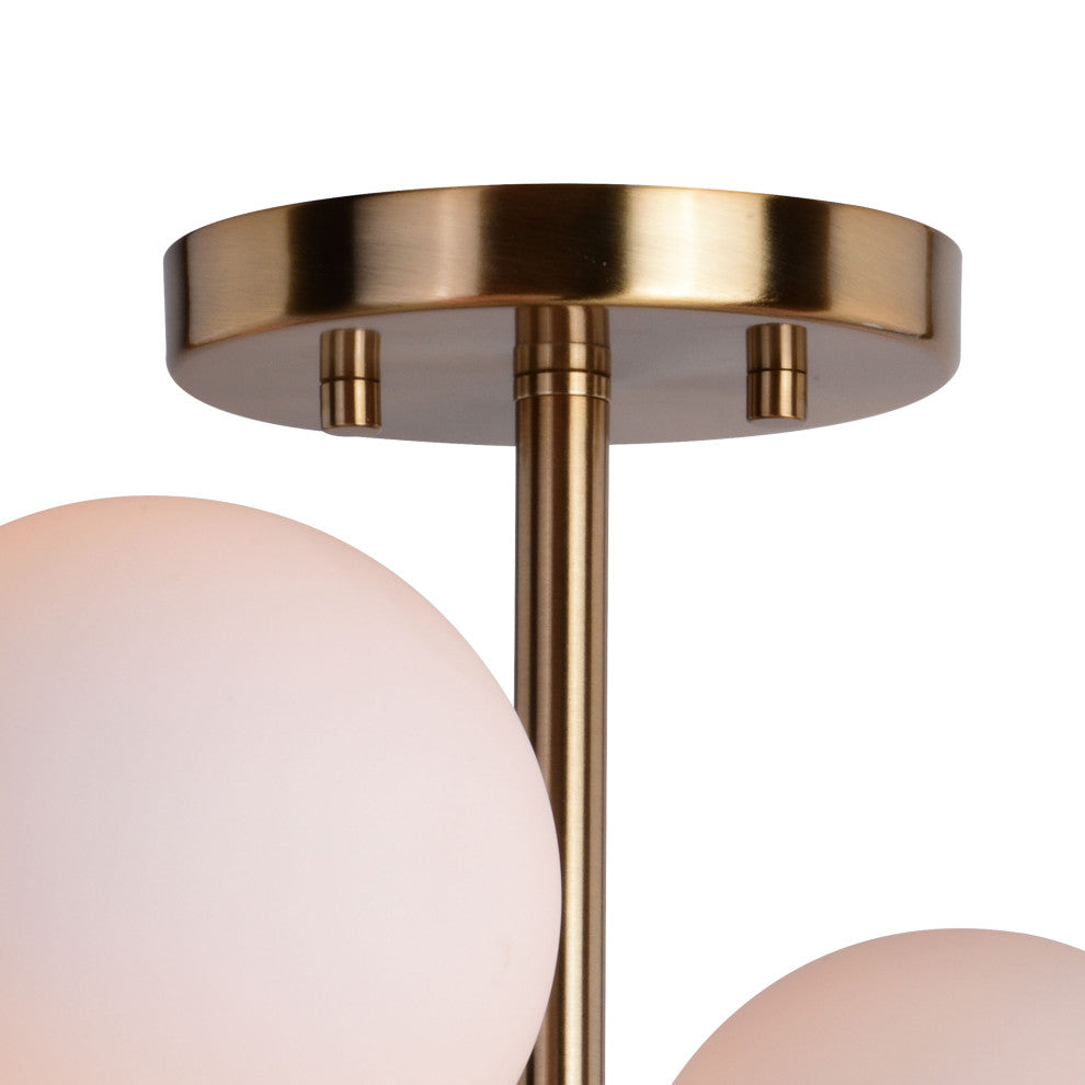 Orbit 20" Semi Flush Ceiling Light Muted Brass