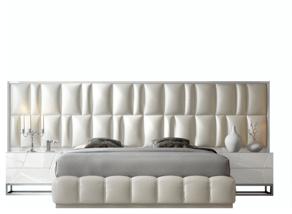 London Bedroom DOR 21, Matte Finish, King Size, With Two Matching Nightstands