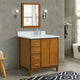 37" Single Vanity, Walnut Finish With White Engineered Stone Top