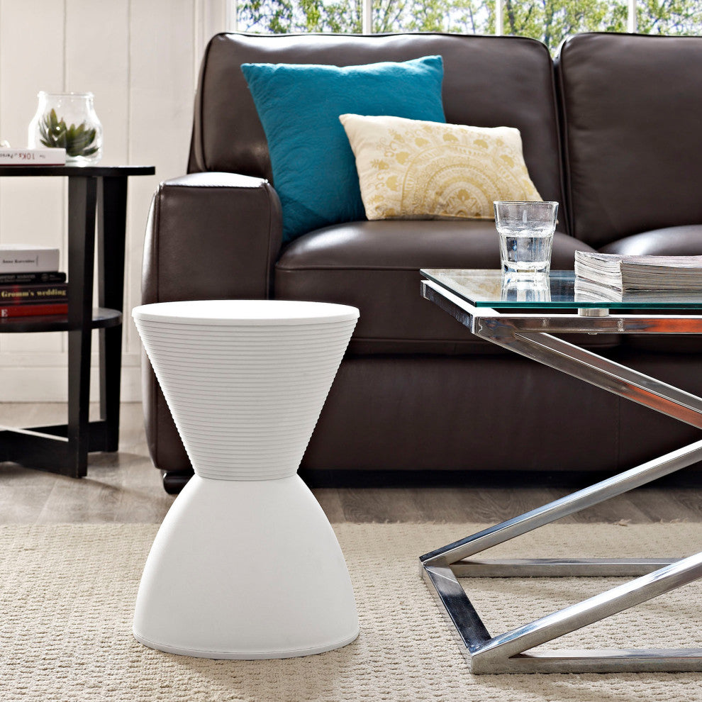 Haste Storage Accent Stool, White