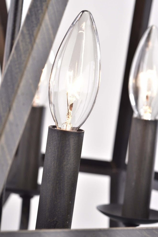 Iris 5-light Modern Antique Black Chandelier