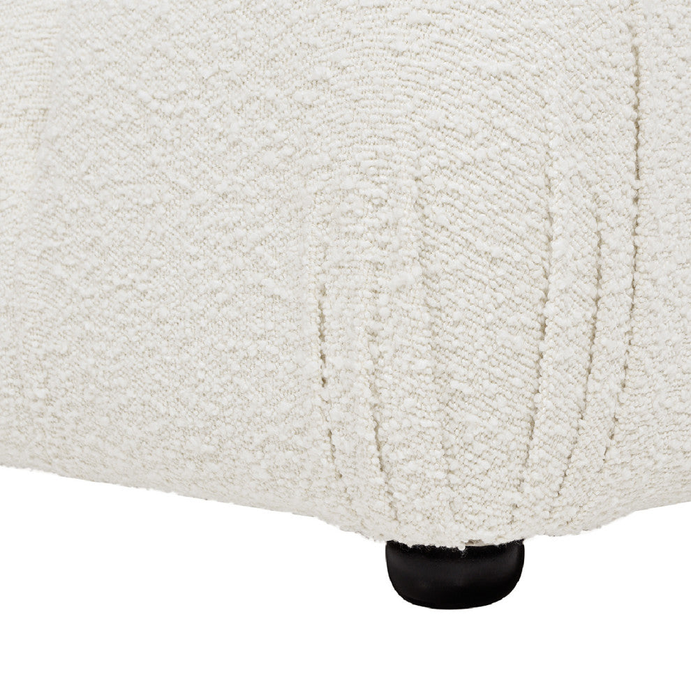 Marcel 36" Modular Tufted Square Cocktail Ottoman, Ivory White Boucle