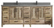 Malibu Mango 84 Double Sink Bath Vanity in Natural 2" Piatra Gray