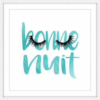 Marmont Hill, "Bonne Nuit Teal" by Amanda Greenwood Framed Painting Print, 18x18