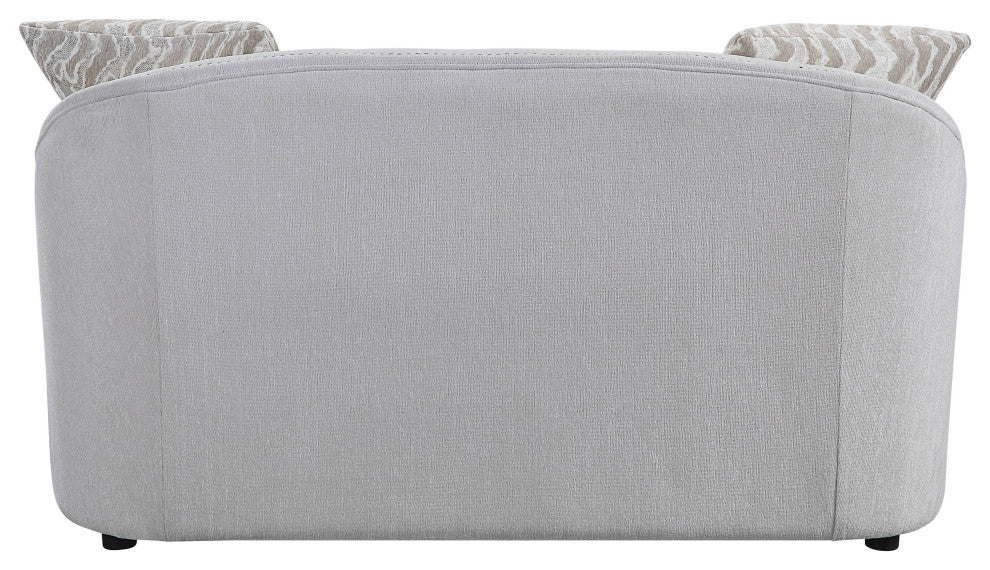 Mahler Loveseat With 4 Pillows, Beige Linen