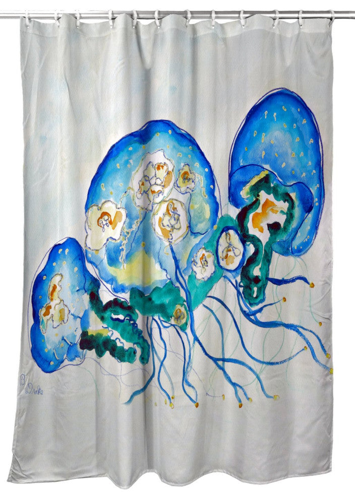 Betsy Drake Multi Jellyfish Shower Curtain