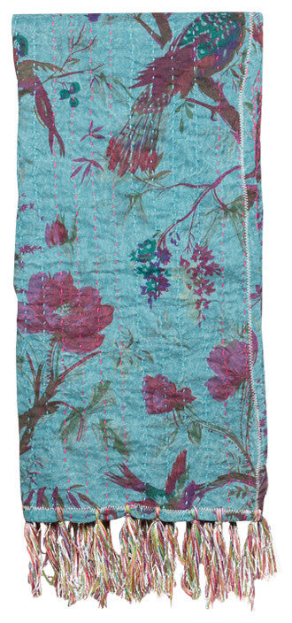 Kantha Cotton Bed Runner, 18"x72"