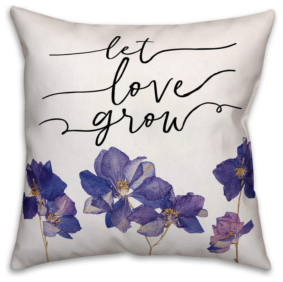 Let Love Grow 18x18 Throw Pillow