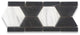 Carrara White Marble 3 Hexagon Black Mosaic Border Listello Tile Honed, 1 sheet