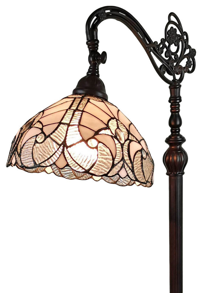 Tiffany Style Old Fashioned Reading Floor Lamp, 62" Tall