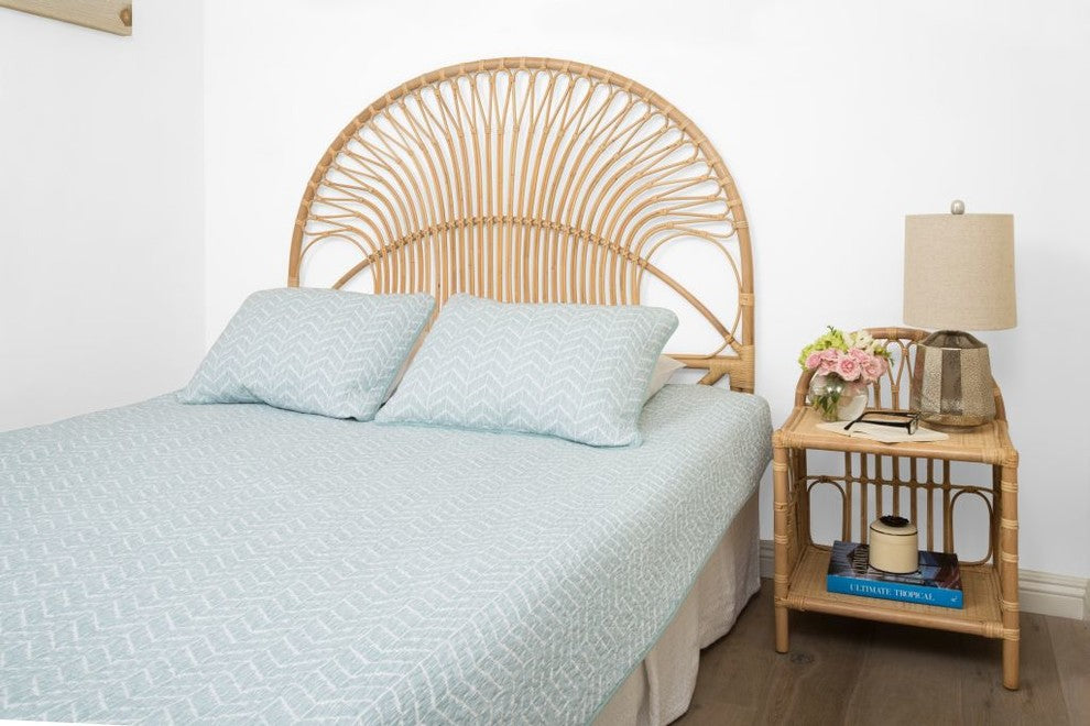 Rattan Loop Headboard, Natural-Brown, Full