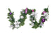 Unlit Peacock Decorated Garland, Purple Silver