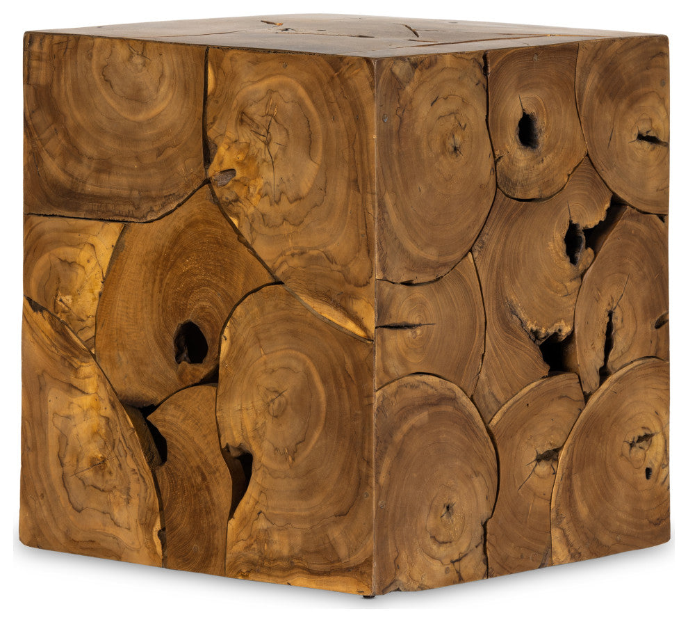 Tomlin Outdoor End Table-Teak Root