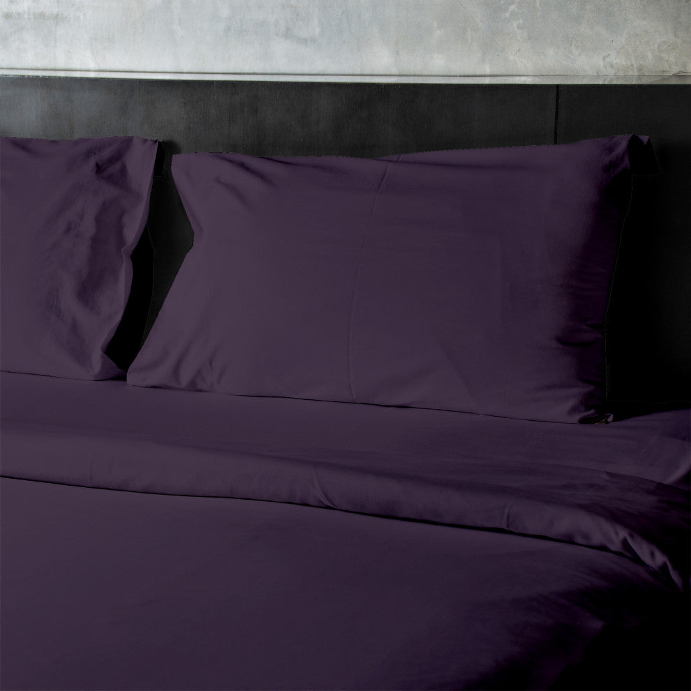 4-Piece, 1,800 Thread Count, Bamboo Feel, Soft Bed Sheets, Purple, Twin