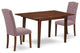 3Pc Dinette Set, Rectangular Table, Butterfly Leaf, Two Chairs, Mahogany