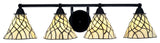 Paramount 4-Light Bath Bar, Matte Black, 7" Sandhill Art Glass