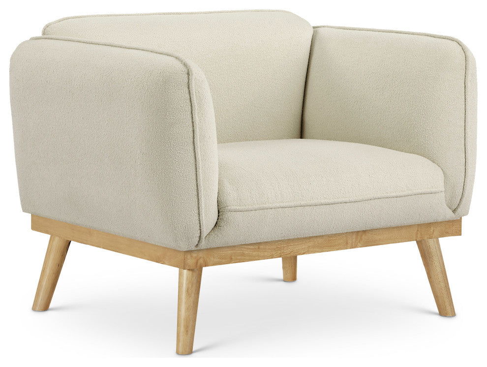 Nolita Boucle Fabric Upholstered Chair, Cream