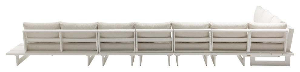 Maldives Cream Water Resistant Fabric Outdoor Patio Modular Sectional