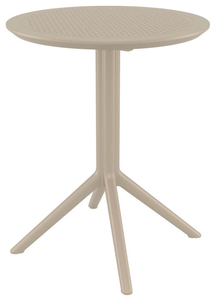 Loft Round Bistro Set 3 Piece With 24" Table Top Taupe