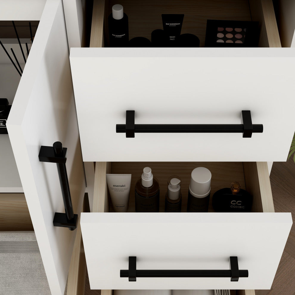 Victoria 48" Solid Wood Bath Vanity, Glossy White