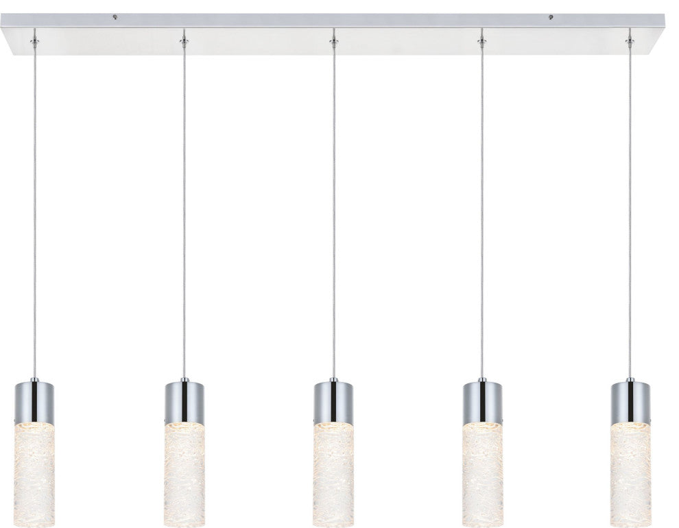 Elegant Lighting 5200D42 Constellation 5 Light 42"W LED - Chrome