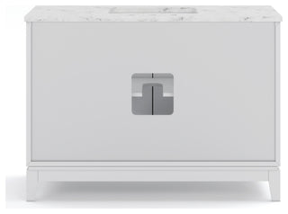 Elizabeth 48" Single Sink Carrara White Marble Vanity, Pure White