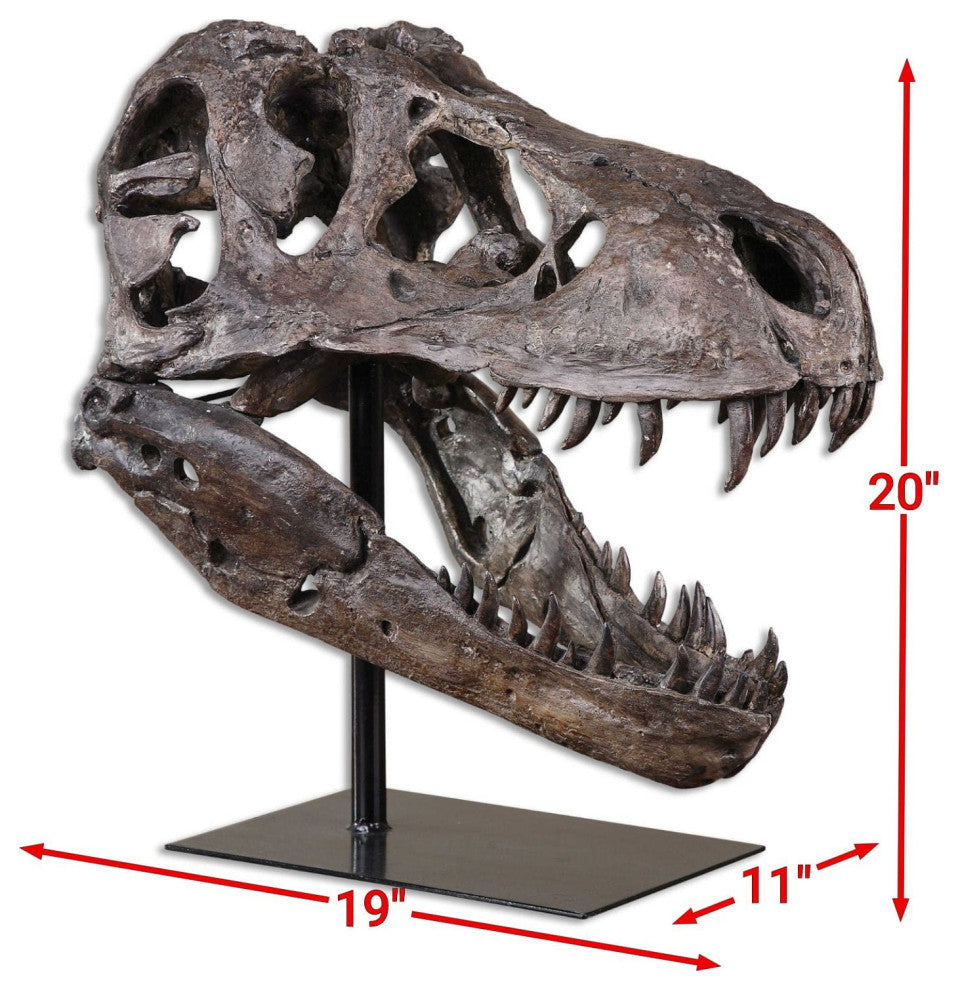 Tyrannosaurus Rex Head Sculpture, Dinosaur Decor