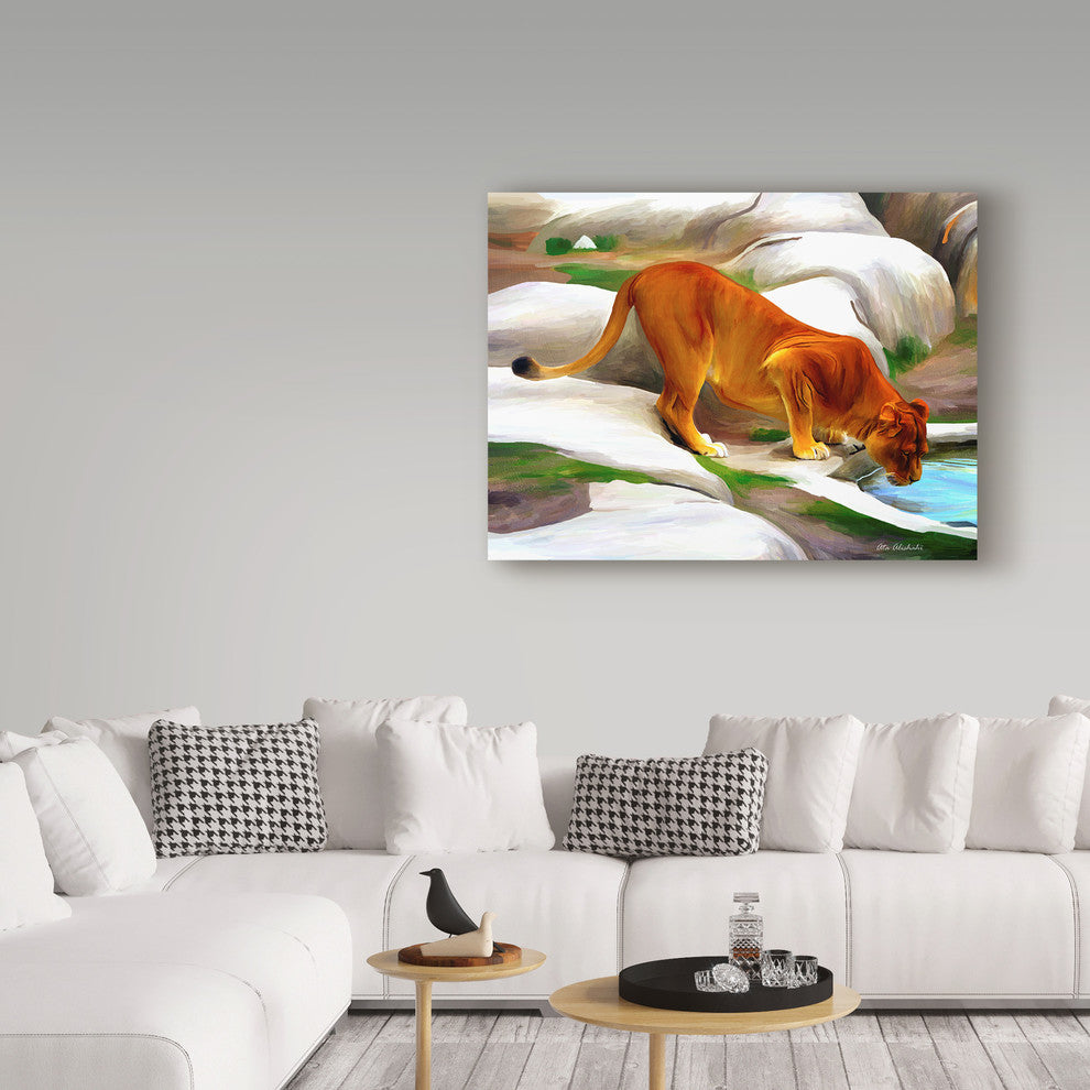 "Lioness" by Ata Alishahi, Canvas Art, 47"x35"