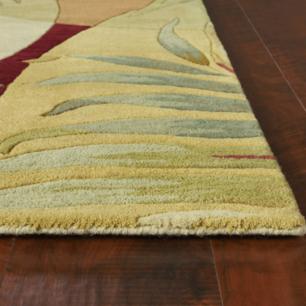 5' X 8'  Wool Coral Or Ivory  Area Rug