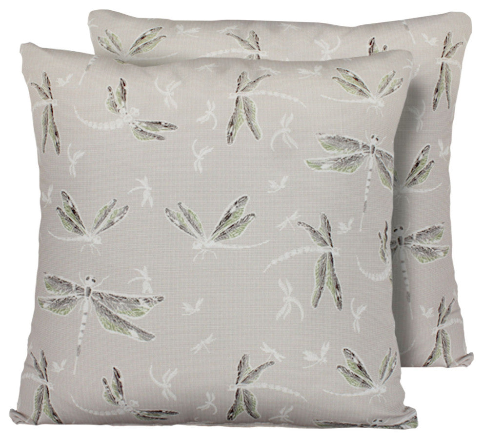 Square Outdoor Patio Pillows, Dragonfly