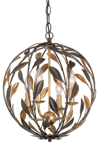 Crystorama Lighting Group 504 Broche 4 Light 16"W Taper Candle - English Bronze