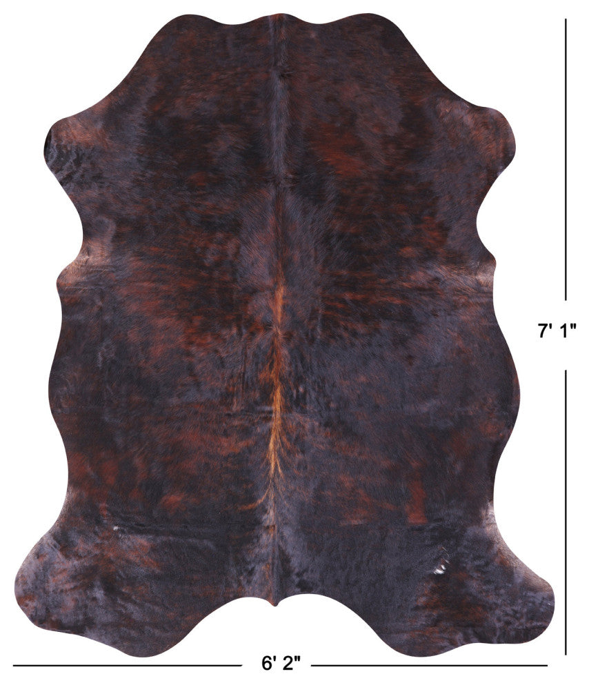 7' 1" X 6' 2" Organic Natural Hair-On Cowhide Area Rug C1482