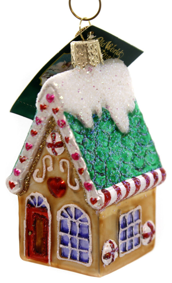Old World Christmas Cookie Cottage Gingerbread Peppermint Ornament