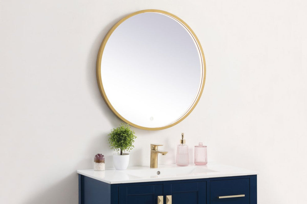 Modern Brass Led Mirror