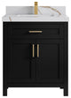 Cambridge 30 Single Sink Bath Vanity in Black 2" Calacatta Gold