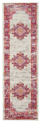 Nourison Passion Ivory/Fuchsia Area Rug, 2'2"x10'