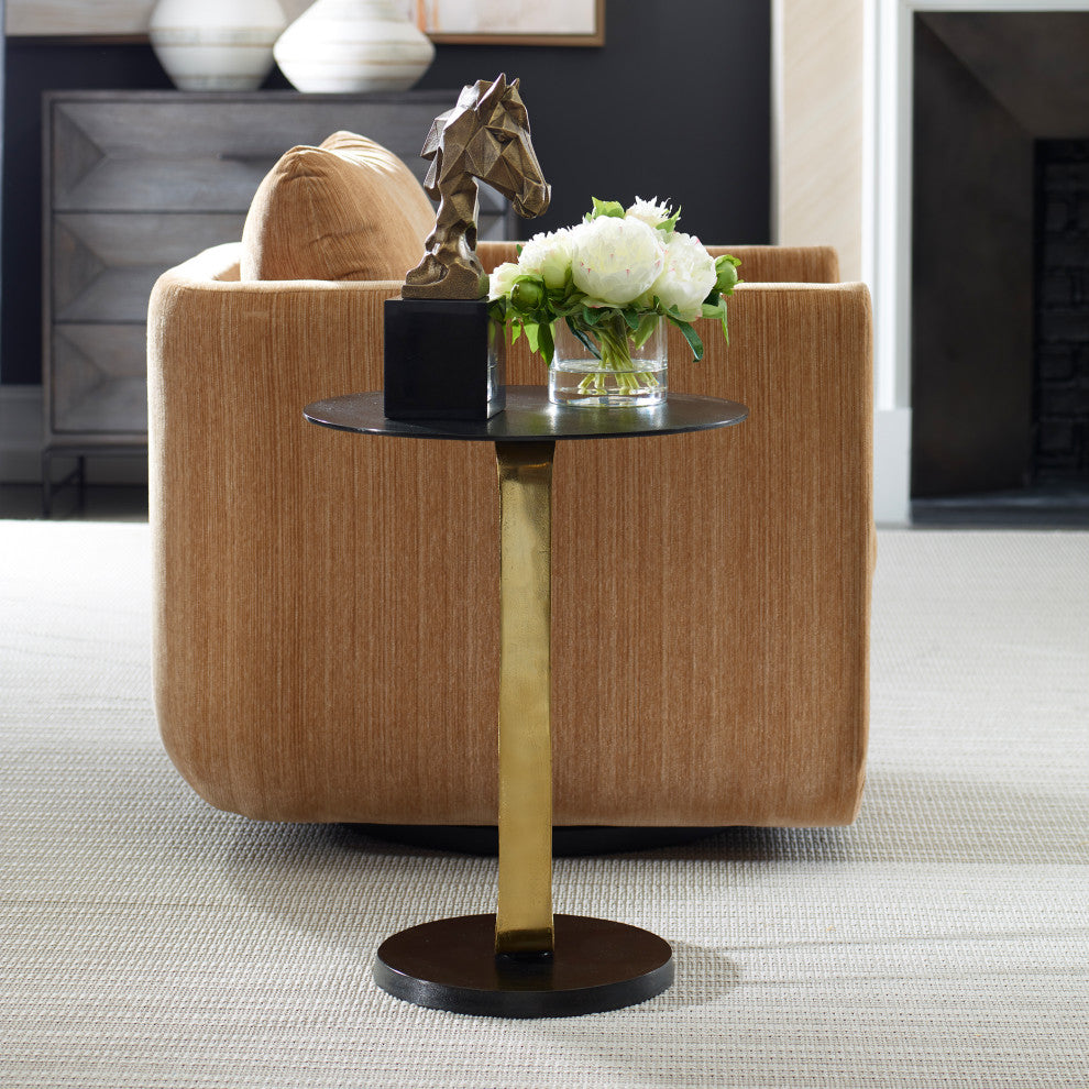 Uttermost Aperture Brass Accent Table