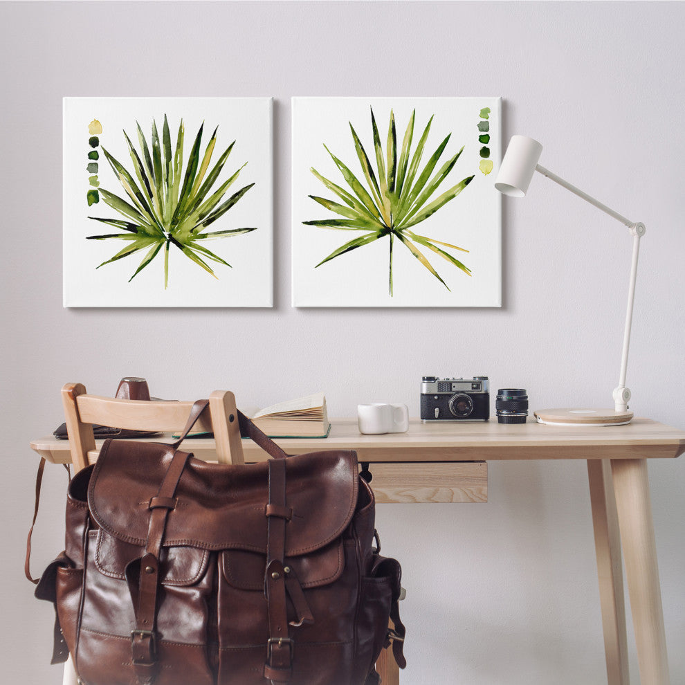 Spiky Aloe Palm Plant Paint Hue Guide, 2pc, each 24 x 24