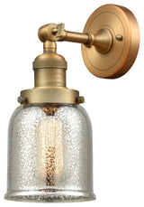 1-Light Small Bell 5" Sconce, Brushed Brass, Glass: Silver Mercury