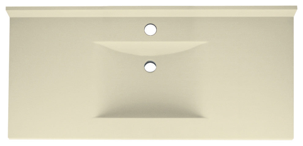 Swan Contour Solid Surface Bathroom Vanity Top, Bone