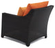 Deco 5 Piece Sunbrella Outdoor Club Chair and Ottoman Set, Tikka Orange