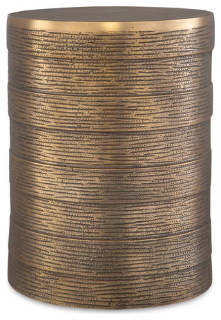 Close-up image showing textured metal surface; lacks full product view and lifestyle context.