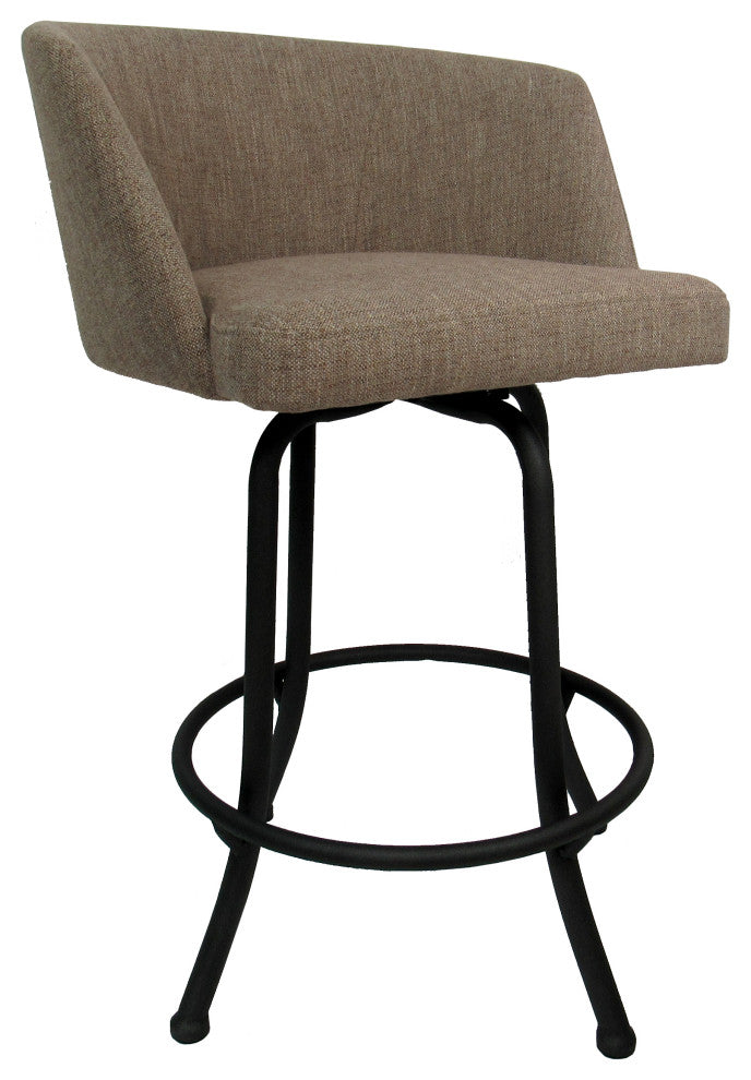 Swivel Counter Metal Bar Stool 26", 30" Extra Tall 34" - Joey, Basin Beige - Bla