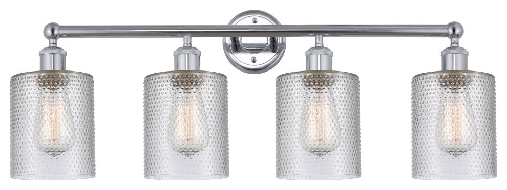 Edison Cobbleskill 32" Bath Vanity Light, Polished Chrome, Clear Shade