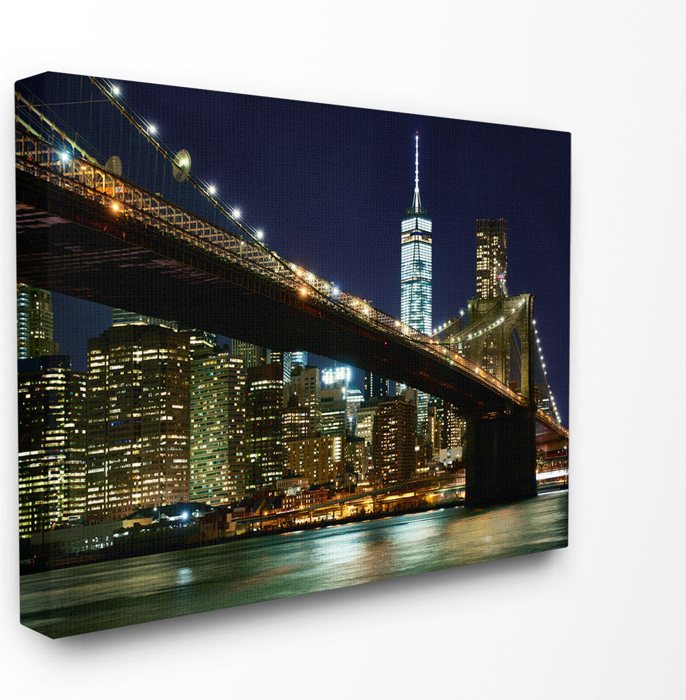 New York At Night Canvas, 16"x1.5"x20"