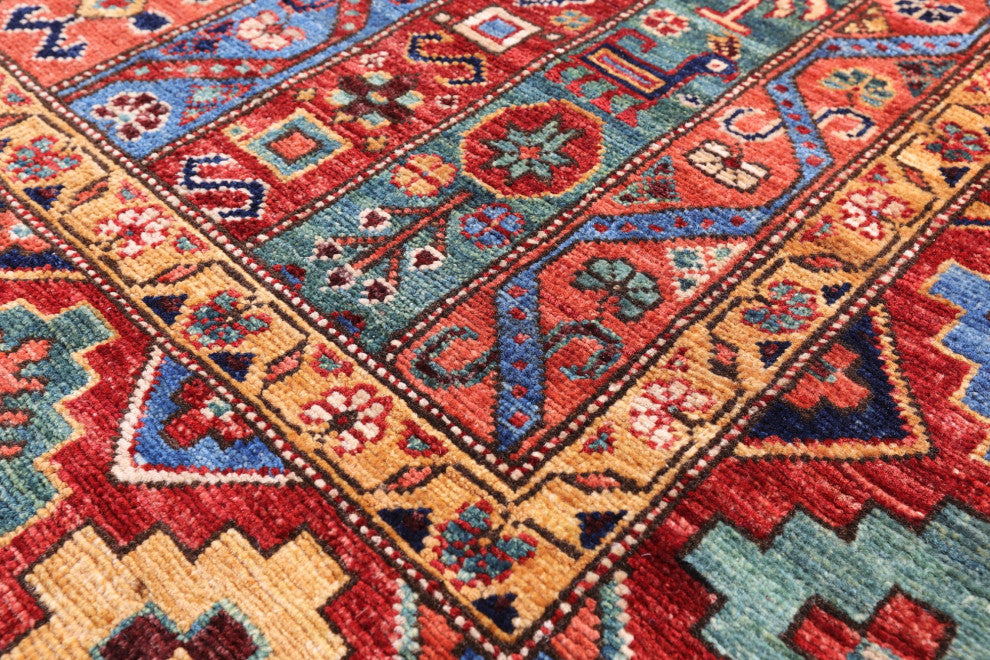 4' 1" X 5' 9" Persian Gabbeh Shall Handmade Rug Q11152