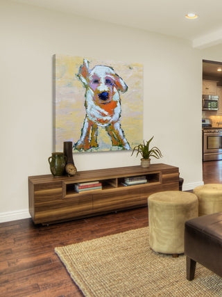 "Buddy" Painting Print on Wrapped Canvas, 18"x18"