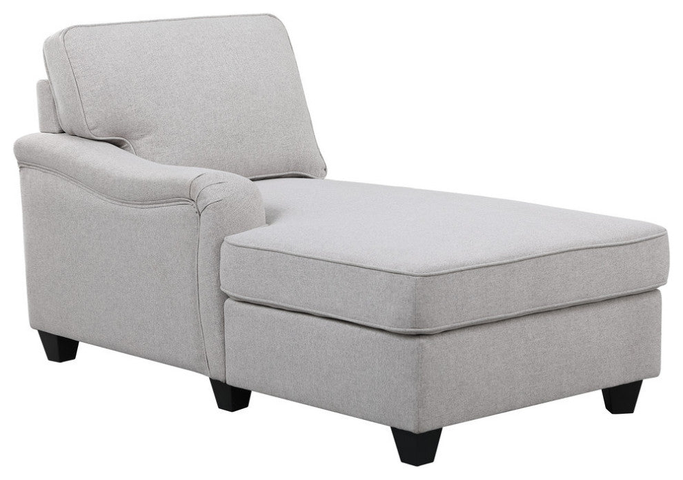 Leo Light Gray Linen 7Pc Modular L-Shape Sectional Chaise, Ottoman, 89121-14