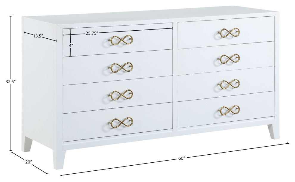 Bowtie Dresser, White